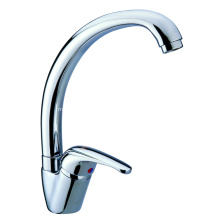 Gooseneck Sink Brass Kitchen Faucet With Swivel